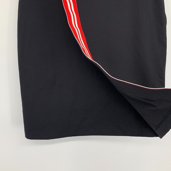 Fila Skirt Womens XS Black Red Asymmetrical Knit Stretch Pull On Bodycon Pencil - Picture 6 of 9